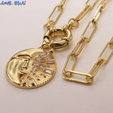 Zircon Lightning/Moon Star Pendant Necklace for Women
