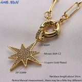 Zircon Lightning/Moon Star Pendant Necklace for Women