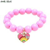 Lemon Slice Heart Cake Beaded Charms Bracelets 4PCS