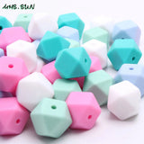 Silicone Beads Hexagon Nursing Beads BPA Baby Infants Chewable Teething Jewelry