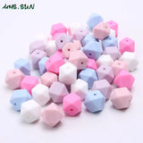 Silicone Beads Hexagon Nursing Beads BPA Baby Infants Chewable Teething Jewelry