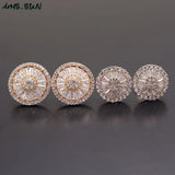 CZ Stud Earrings for Women Round Crystal Jewelry Girl Gift