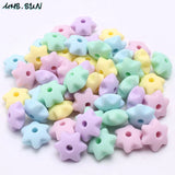 50PCS Mini Star Silicone Teething Beads for Baby Jewelry
