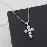 Minimalist Pearl Cross Necklace Golden Plated Chain for Women Men