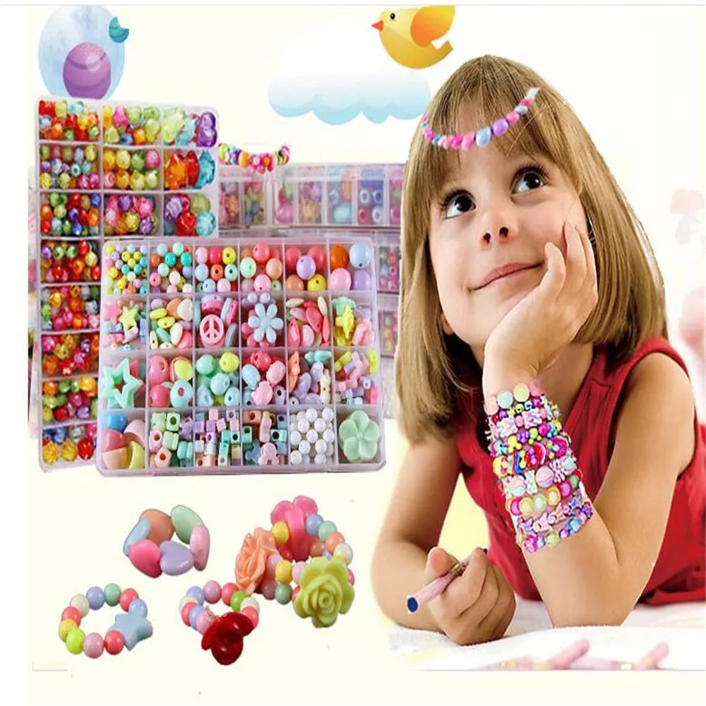 400PCS DIY Acrylic Beads Set for Necklace&Bracelet Kids Toys