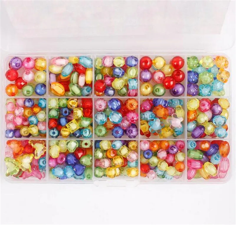 400PCS DIY Acrylic Beads Set for Necklace&Bracelet Kids Toys