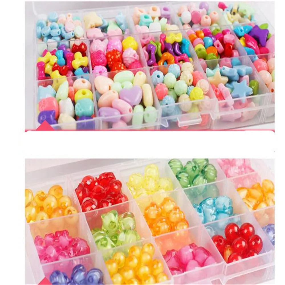 400PCS DIY Acrylic Beads Set for Necklace&Bracelet Kids Toys