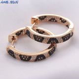 Leopard Style Hoop Earrings With Cubic Zircon for Party Gift