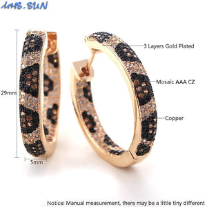Leopard Style Hoop Earrings With Cubic Zircon for Party Gift