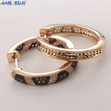 Leopard Style Hoop Earrings With Cubic Zircon for Party Gift