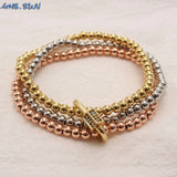 Cubic Zircon Elastic Beaded Bangles 1PC