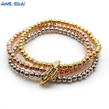 Cubic Zircon Elastic Beaded Bangles 1PC
