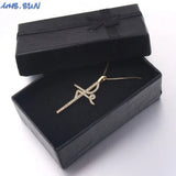 Faith Cross Pendant Necklace Silver CZ Crystal Chain Necklace