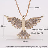 Eagle Zircon Pendant Necklace Silver Chain Choker