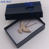 Eagle Zircon Pendant Necklace Silver Chain Choker