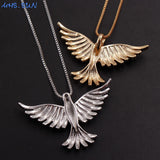 Eagle Zircon Pendant Necklace Silver Chain Choker