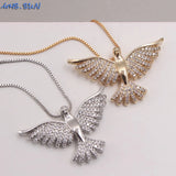 Eagle Zircon Pendant Necklace Silver Chain Choker