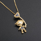 Children Pendant Necklaces AAA CZ Plated Family Jewelry For Women Girl