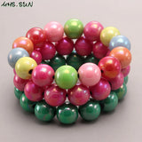 Colorful Beaded Bracelets for Girls 3PCS