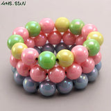 Colorful Beaded Bracelets for Girls 3PCS