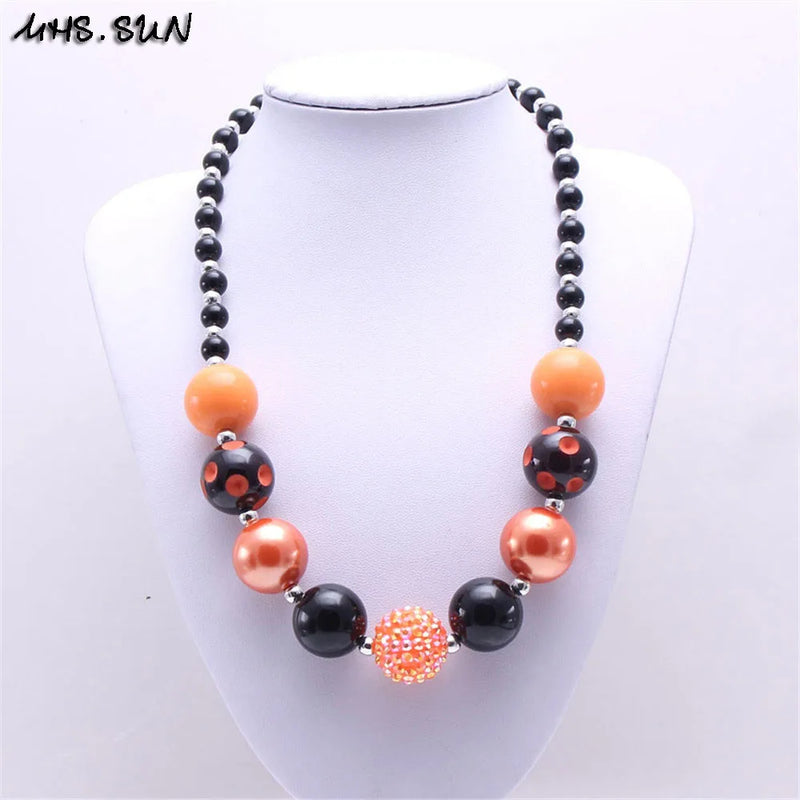 Chunky Beaded Necklace Halloween Baby Kids Jewelry Bubblegum Necklace Choker