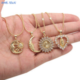 Zircon Virgin Mary Pendant Necklace Hip-hop Choker Evil Eye Jewelry