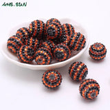 Halloween Black/Orange Strip Resin Beads 18/20/22mm 50pcs