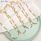 Stainless Steel Heart/Star/Moon Shell Collar Chain Charm Jewelry