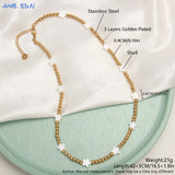 Stainless Steel Heart/Star/Moon Shell Collar Chain Charm Jewelry