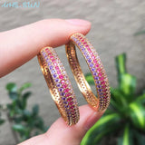 Zircon Hoop Earrings Crystal Circle Female CZ Jewelry