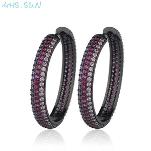 Zircon Hoop Earrings Crystal Circle Female CZ Jewelry