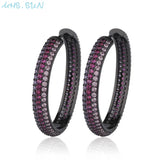 Zircon Hoop Earrings Crystal Circle Female CZ Jewelry