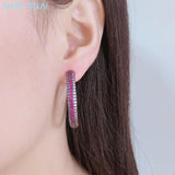 Zircon Hoop Earrings Crystal Circle Female CZ Jewelry