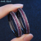 Zircon Hoop Earrings Crystal Circle Female CZ Jewelry