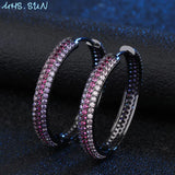 Zircon Hoop Earrings Crystal Circle Female CZ Jewelry
