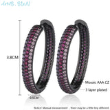 Zircon Hoop Earrings Crystal Circle Female CZ Jewelry