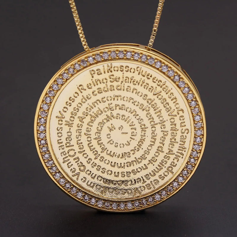 Women CZ Necklace Bible Verse Pendant Choker Religion Baptism