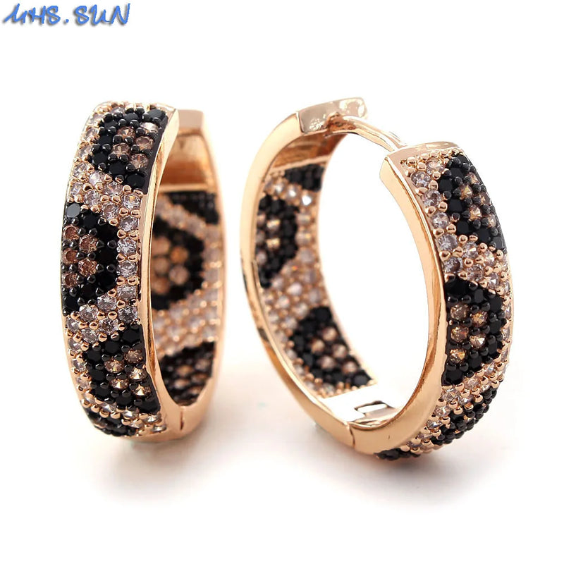 Leopard Copper Character Hoop Earrings - Party Gift