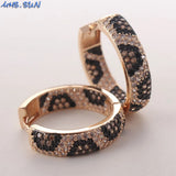 Leopard Copper Character Hoop Earrings - Party Gift