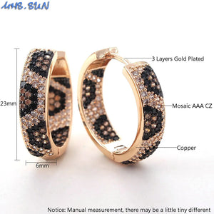 Leopard Copper Character Hoop Earrings - Party Gift