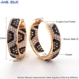 Leopard Copper Character Hoop Earrings - Party Gift