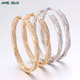 CZ Hoop Earrings Big Circle Crystal Ear Jewelry Drop