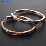 Leopard Hoop Earrings with CZ Crystal Ear Jewelry