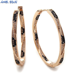 Leopard Hoop Earrings with CZ Crystal Ear Jewelry