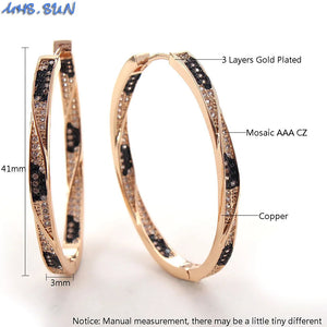 Leopard Hoop Earrings with CZ Crystal Ear Jewelry