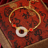 European Fine Woman Bride Mother Party Wedding Gift Peace Buckle Bracelet