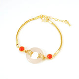 European Fine Woman Bride Mother Party Wedding Gift Peace Buckle Bracelet