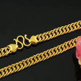 Real 24KT Chain Necklace for Men, 6mm Wide