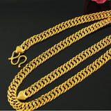 MHXFC European Man Wedding Gift Wide 8mm Flat 24KT Chain Necklace NL69