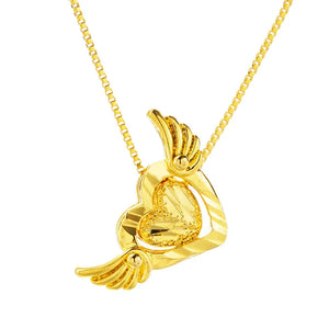 European Woman Party Birthday Wedding Gift 18KT Heart Angel Pendant Necklace